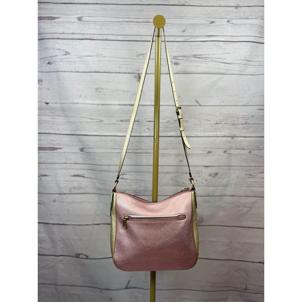 Coach Metallic Colorblock Leather Chaise Crossbody Bag Pink Green Gold Tone - Picture 2 of 13